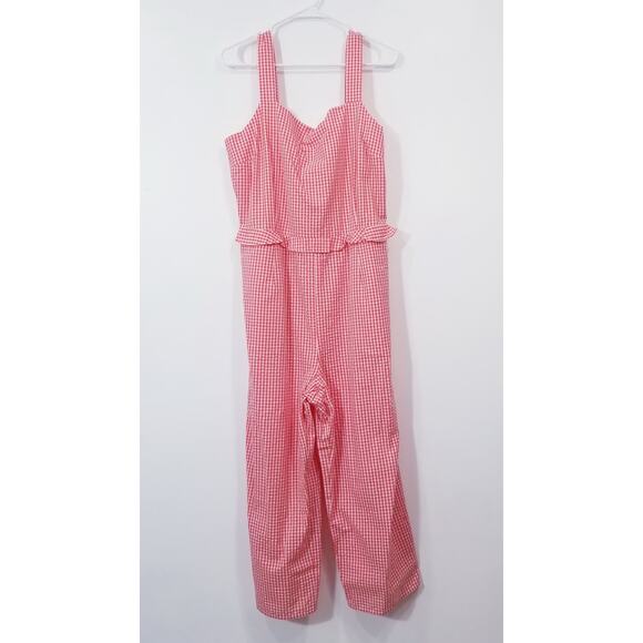 Gal meets Glam Gingham Ruffle Logan Jumpsuit Wide Leg Square neckline - Picture 15 of 15